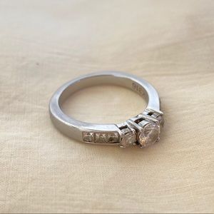 Vintage TK 316 Stainless Steel CZ 1 Piece Ring